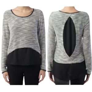 BUNDLE & SAVE! Bali Maroon & Black Sheer Textured Layered Blouse Med